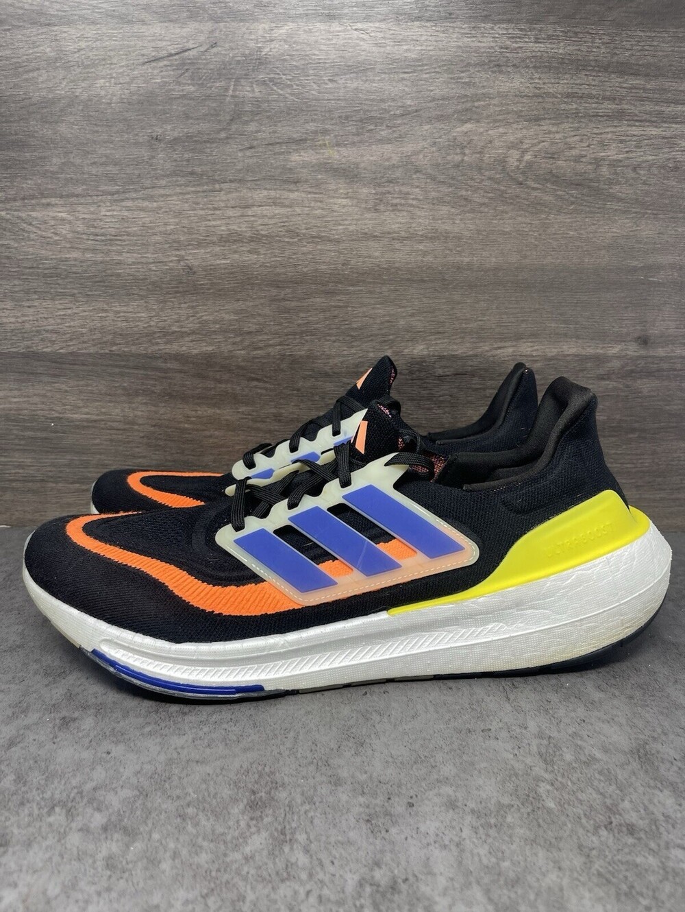 adidas Ultraboost Light Size 14 Mens Black Blue Yellow Running Shoes HP9204